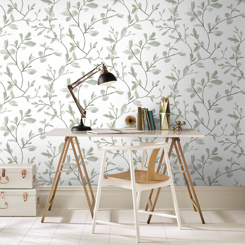 Papier peint intissé Eugénie 1005 x 52cm Vert