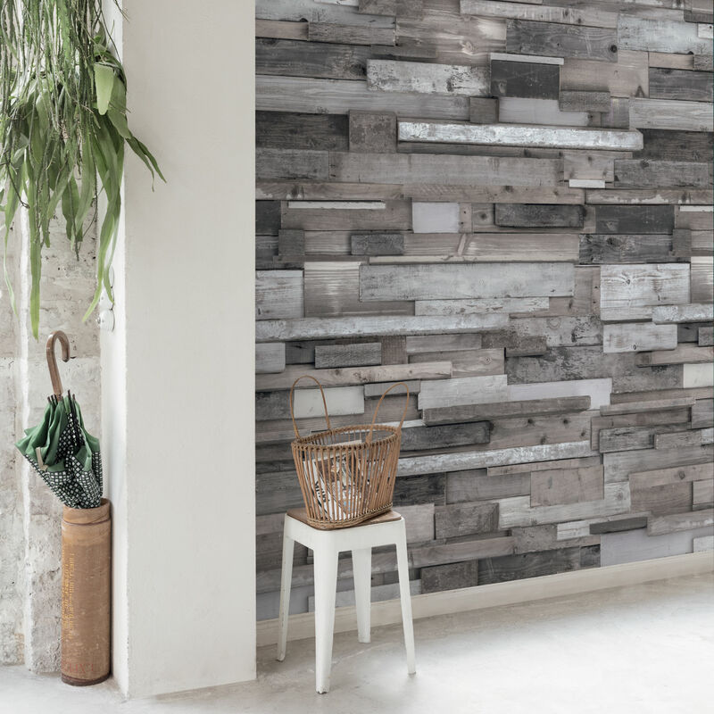 Hxadeco - Papier peint intissé mur de pierres 159x280cm