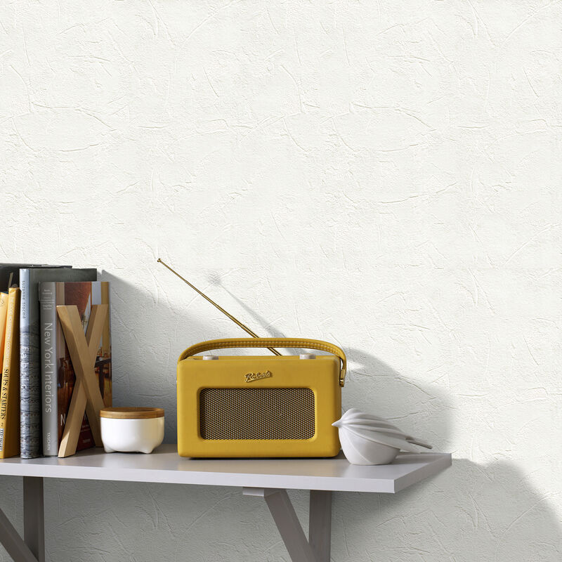 Papier peint intissé à peindre Rainures Uni 1500 x 52cm Blanc