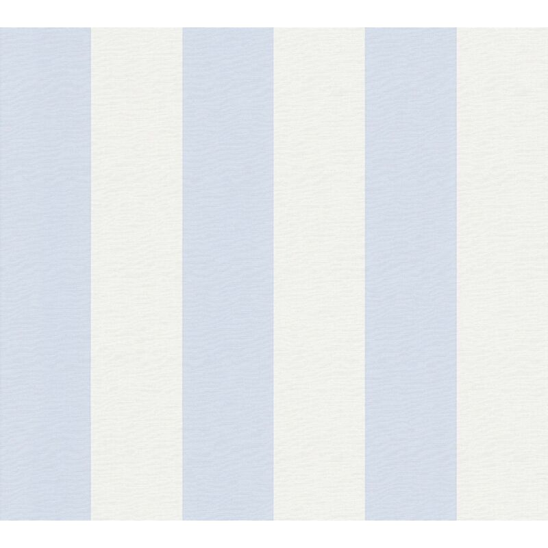 Papier peint rayure, bleu clair et blanc B314024