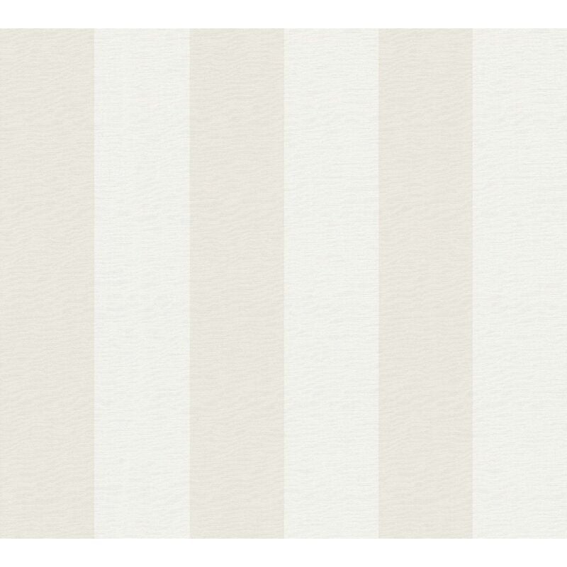 Papier peint beige & blanc crème à rayures Tapisserie rayures beige chambre adulte & salon Papier rayé intissé