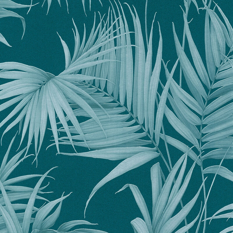 A.s.creations - Papier peint jungle Papier peint tropical Papier peint exotique Tapisserie jungle Tapisserie tropicale Bleu Vert 365055 - 10,05 x