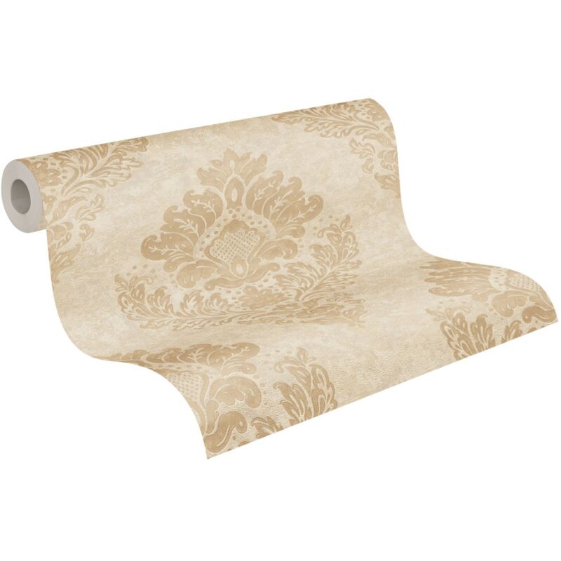 Papier peint baroque doré Papier peint damassé moderne Papier peint intissé Idéal pour chambre