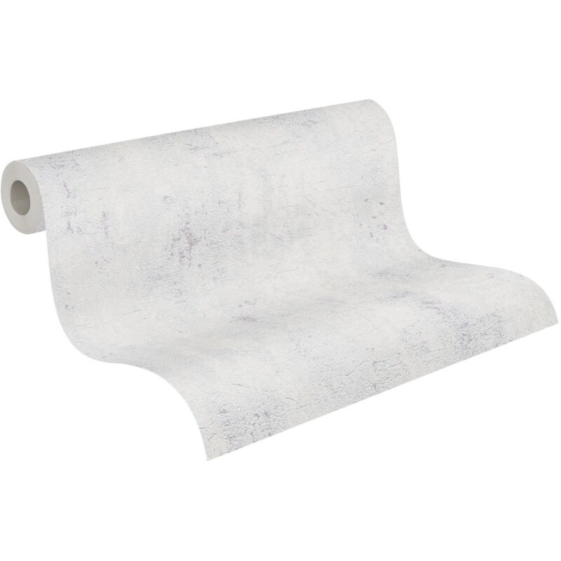 Papier peint moderne gris clair effet usé Tapisserie intissée imitation béton Papier peint uni gris style industriel pour bureau