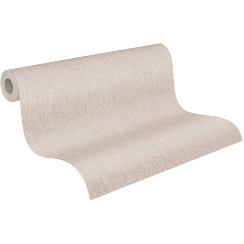 A.s.creations - Tapisserie intissée couleur beige Papier peint à motif crème pour couloir Papiers peints imitation textile idéal pour décoration