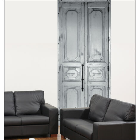 Papier peint intissé 3D effet trompe l'œil – Décor porte de manoir – Dimensions 96 cm x 250 cm – Installation facile sur murs propres – Plage