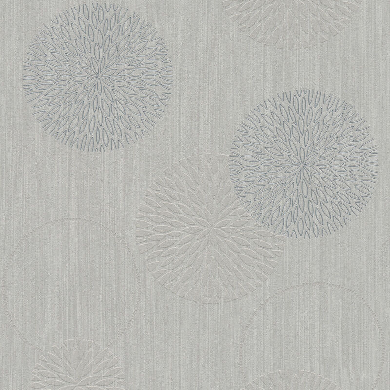 Papier peint intissé gris à paillettes Tapisserie à motifs géométriques pour couloir Papier peint mandalas idéal pour salon et chambre