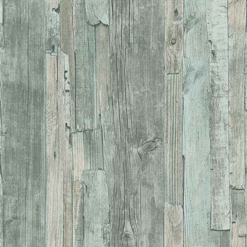 Papier peint effet bois gris bleu salle de bain Tapisserie bois gris effet usé Papier peint planche de bois tendance salon