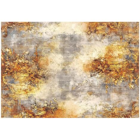 Papier peint intissé à motif abstrait doré – 350 x 250 cm Wallarena