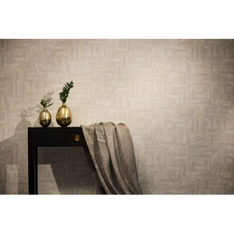 Papier peint intissé À motif Beige, Crème - 10,05 x 0,53 m