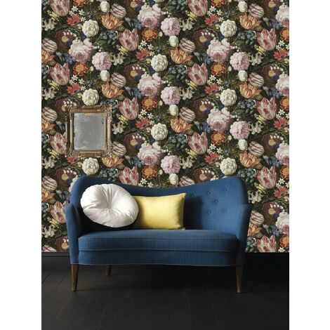 Papier peint intissé à motif floral baroque 1005 x 52cm – Résistant à la lumière – Pose facile sans table à tapisser – Entretien simple – WOW