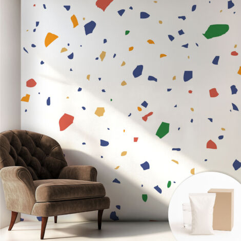 Papier peint intissé à motifs décoratifs pour salon chambre et bureau Décoration murale élégante avec colle Morceaux arc-en-ciel 250x250 cm
