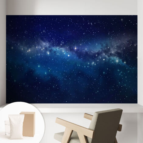 Papier peint intissé à motifs décoratifs pour salon chambre et bureau Décoration murale élégante avec colle Nuit étoilée 104x70 cm