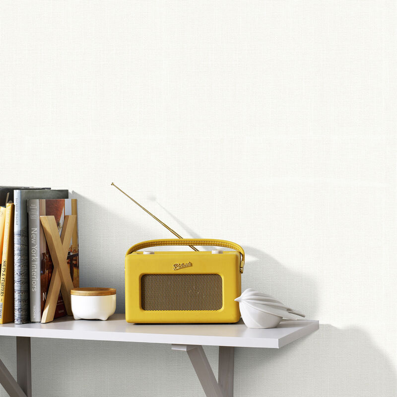 Papier peint intissé à peindre Tressage Uni 1500 x 52cm Blanc