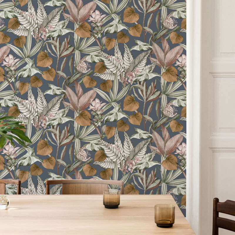 Superfresco Easy - Papier peint intissé Feuillage tropical Amalia 1005 x 52cm Multicolore