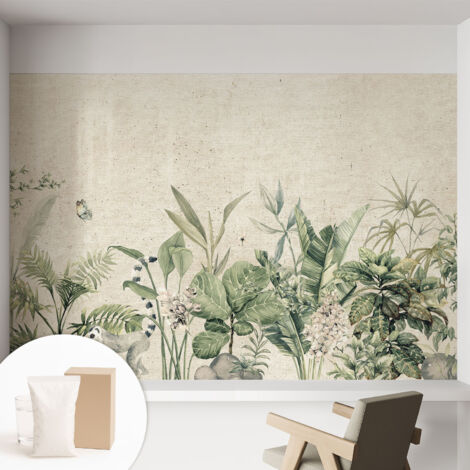 Papier peint intissé avec imprimé installation simple qualité excellente sans désordre - Colle incluse gratuite Jungle tropicale 152x104 cm