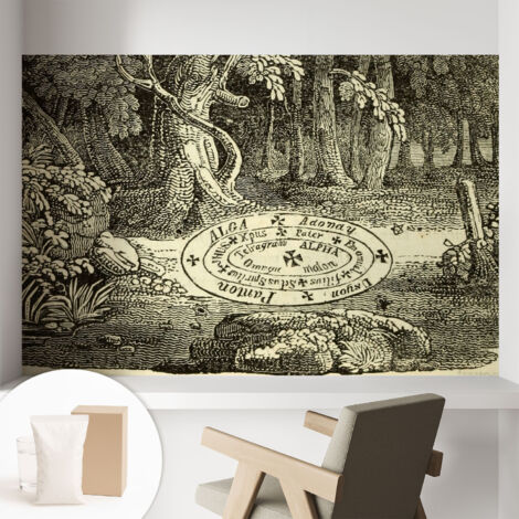 Papier peint intissé avec imprimé pour décoration intérieure pour rénovation a motif - Colle incluse gratuite Cercle magique 104x70 cm