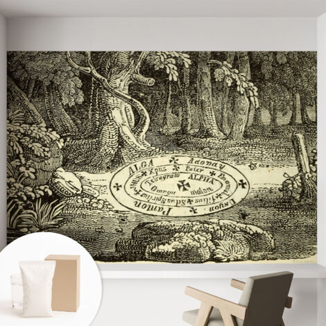 Papier peint intissé avec imprimé pour décoration intérieure pour rénovation a motif - Colle incluse gratuite Cercle magique 152x104 cm