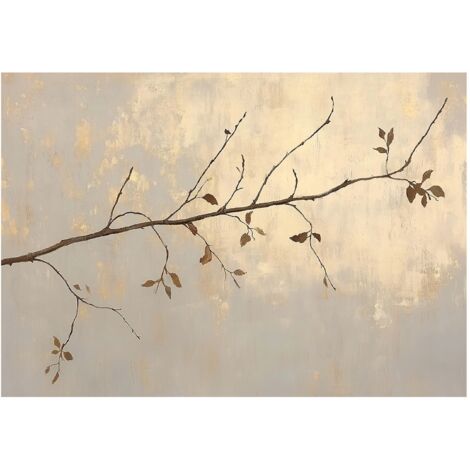Papier peint intissé avec motif de branches et de feuilles sur fond de ciel, décoration de salon – 150 x 105 cm Wallarena