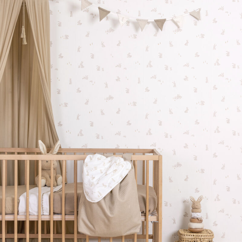 Papier peint intissé Baby Bunny 1000 x 53cm Gris, vert