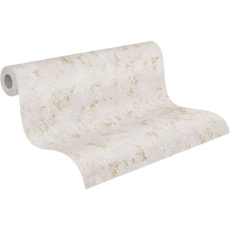 Papier peint intissé beige gris Tapisserie effet ciment pour couloir Papier peint style industriel idéal pour salon et chambre