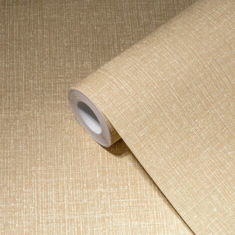 Papier peint intissé beige Tapisserie texturée effet textile gaufrage Papier peint effet métallique idéal pour chambre