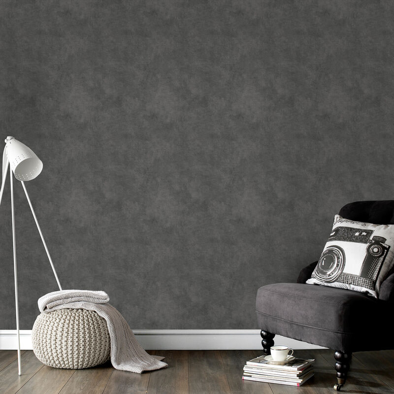 Papier peint intissé Béton ciré 1005 x 52cm Gris