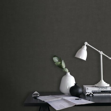 Papier peint intissé Béton Crépi Grainé 1005 x 52cm Anthracite