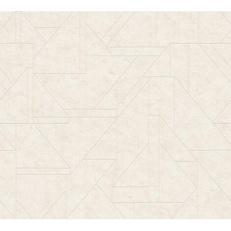 Papier peint intissé blanc crème Papier peint blanc motifs géométriques très résistant aux lavages