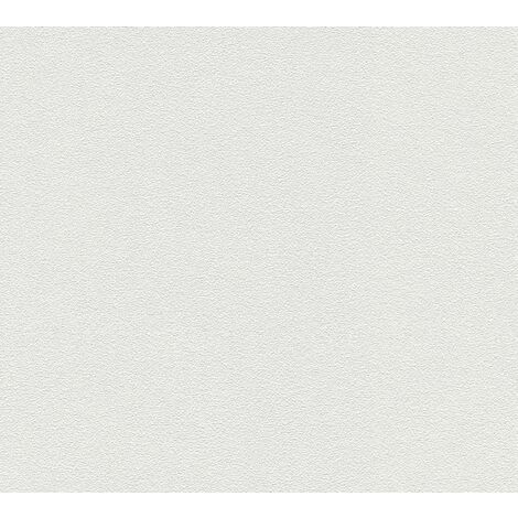 Papier peint intissé blanc Tapisserie texturée aspect en grains Papier peint moderne 10,05 x 0,53 m à peindre idéal pour salon