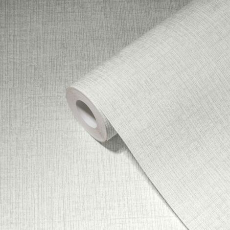 Papier peint intissé blanc Tapisserie texturée effet textile gaufrage Papier peint effet métallique idéal pour salon et chambre