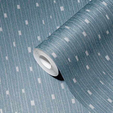 Papier peint intissé bleu pigeon de style rétro en bleu argent papier peint intissé à motif