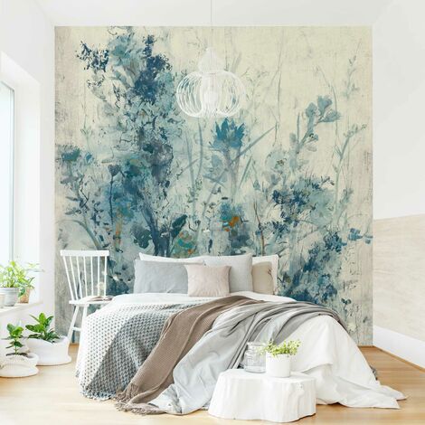 Papier peint intissé - Blue Spring Meadow I - Mural Carré Dimension HxL: 192cm x 192cm