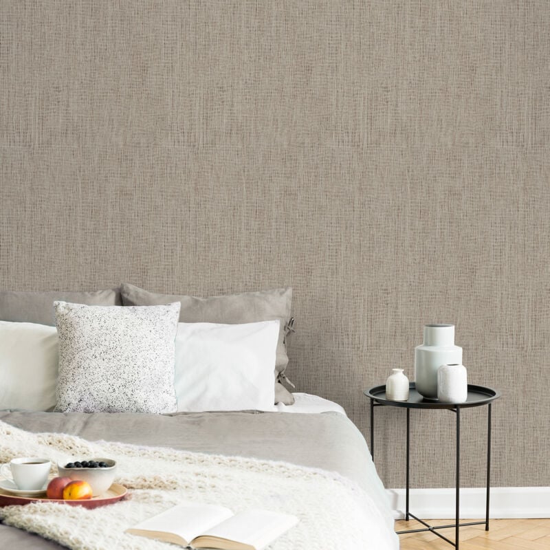 Papier peint intissé Canvas 1005 x 52cm Marron clair
