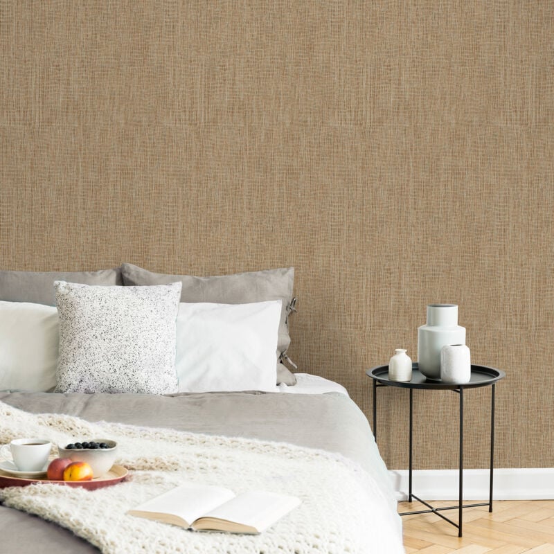Papier peint intissé Canvas 1005 x 52cm Marron doux