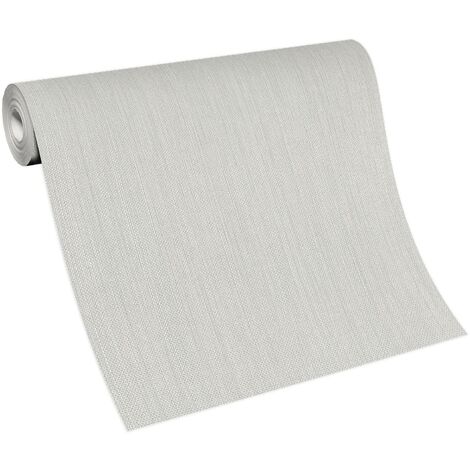 Papier peint intissé clair idéal salle de bain  Tapisserie unie grise style vintage  Papier peint rétro blanc surface vinyle