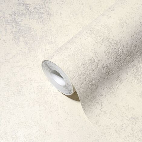 Papier peint intissé crème et gris Tapisserie moderne effet béton Papier peint élégant style minimaliste idéal pour salon