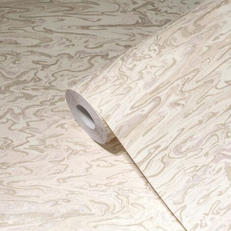 Papier peint intissé crème et ivoire Tapisserie aspect béton marbre Papier peint luxe idéal effet métallique pour salon
