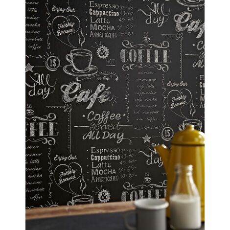 Papier peint intissé cuisine – Motif café en terrasse – 1005 x 52 cm – Résistant à la lumière – Entretien facile avec éponge – Graham & Brown
