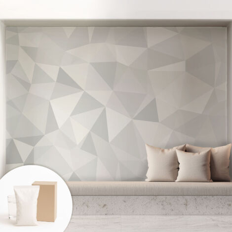 Papier peint intissé décoratif avec colle pour salon chambre et bureau Installation rapide Mosaïque triangulaire 208x146 cm