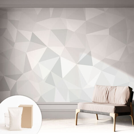 Papier peint intissé décoratif avec colle pour salon chambre et bureau Installation rapide Mosaïque triangulaire 312x219 cm
