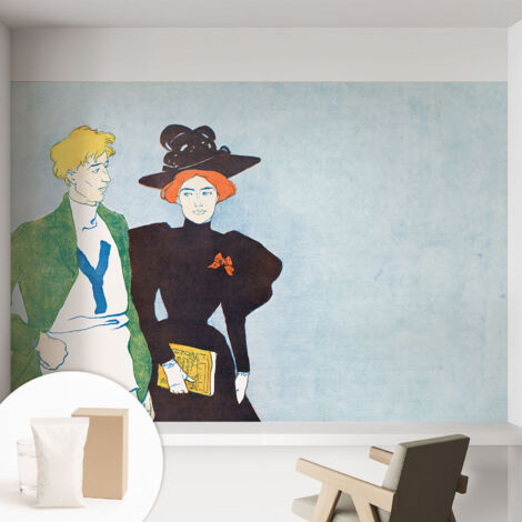 Papier peint intissé décoratif avec colle pour salon chambre et bureau Installation rapide Style rétro 152x104 cm