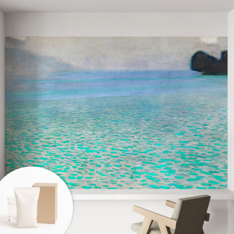 Papier peint intissé décoratif avec motifs pour salon et chambre a motif - Colle incluse gratuite Eau turquoise 152x104 cm