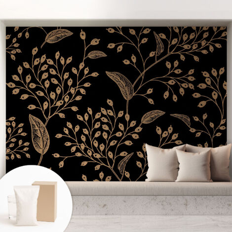 Papier peint intissé décoratif avec motifs pour salon et chambre a motif - Colle incluse gratuite Élégance botanique 208x146 cm