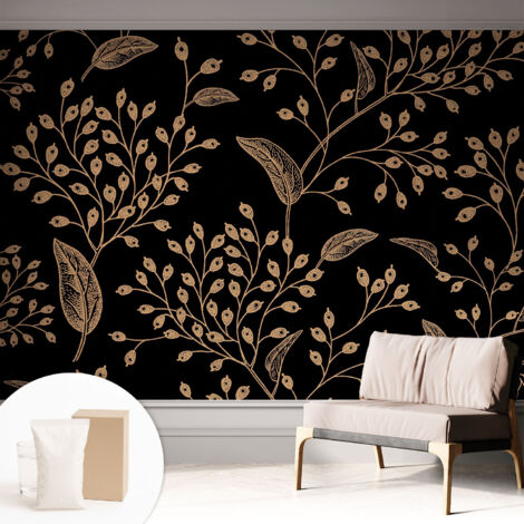 Papier peint intissé décoratif avec motifs pour salon et chambre a motif - Colle incluse gratuite Élégance botanique 312x219 cm