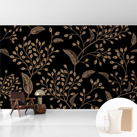 Papier peint intissé décoratif avec motifs pour salon et chambre a motif - Colle incluse gratuite Élégance botanique 416x254 cm