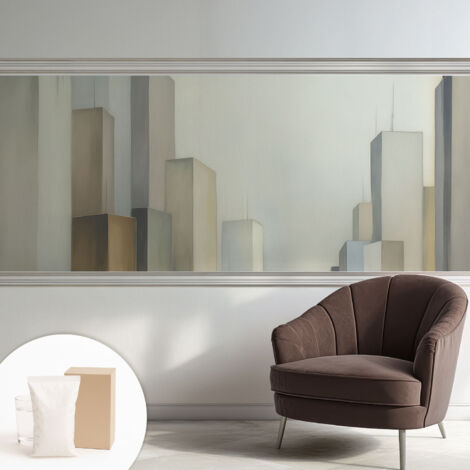 Papier peint intissé décoratif avec motifs pour salon et chambre a motif - Colle incluse gratuite Gratte-ciel urbains 250x104 cm