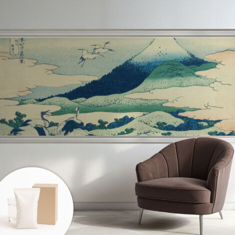 Papier peint intissé décoratif avec motifs pour salon et chambre a motif - Colle incluse gratuite Grues et montagnes 250x104 cm