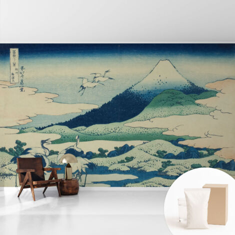 Papier peint intissé décoratif avec motifs pour salon et chambre a motif - Colle incluse gratuite Grues et montagnes 416x254 cm