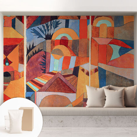 Papier peint intissé décoratif pour chambre et salon Design moderne à poser facilement - Colle incluse gratuite Mosaïque colorée 208x146 cm